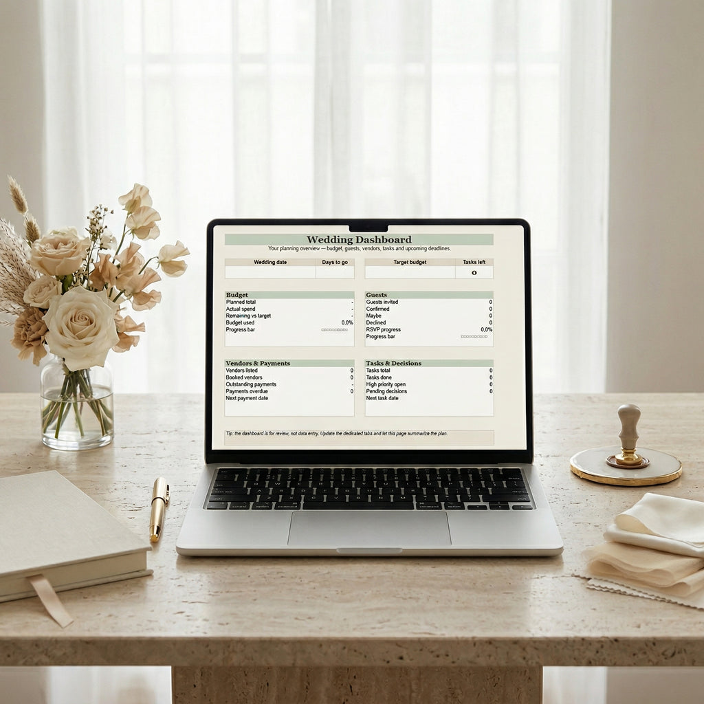 All-in-One Wedding Planning Spreadsheet for DIY Brides