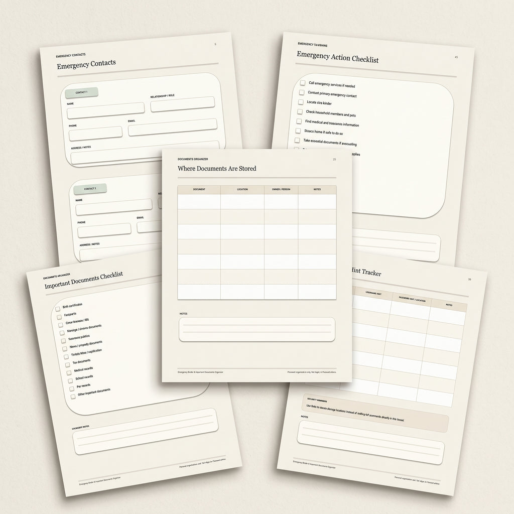 Emergency Binder & Important Documents Organizer