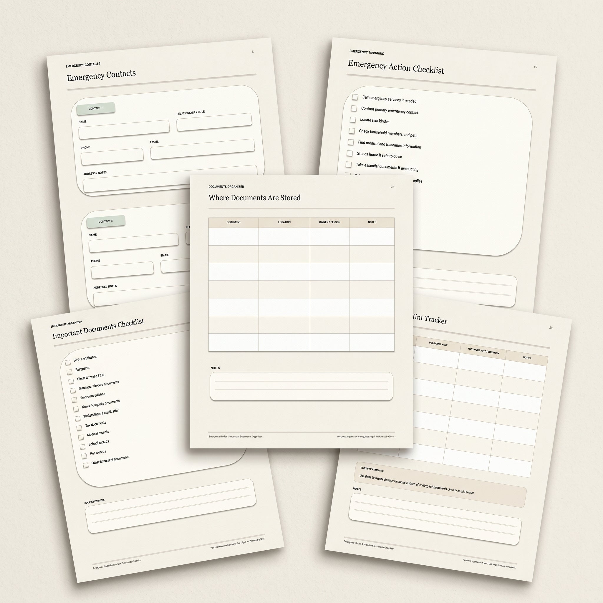 Emergency Binder & Important Documents Organizer