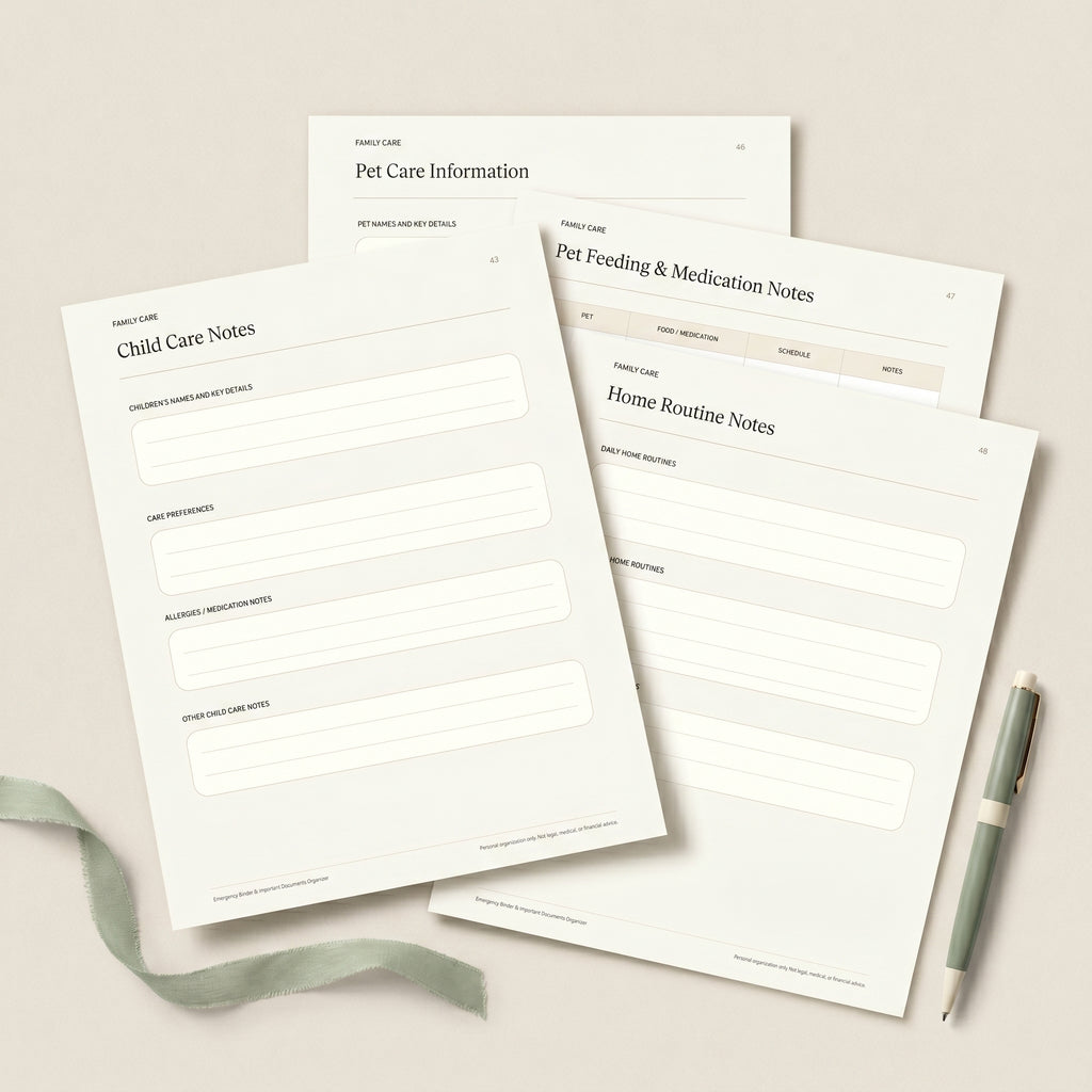 Emergency Binder & Important Documents Organizer