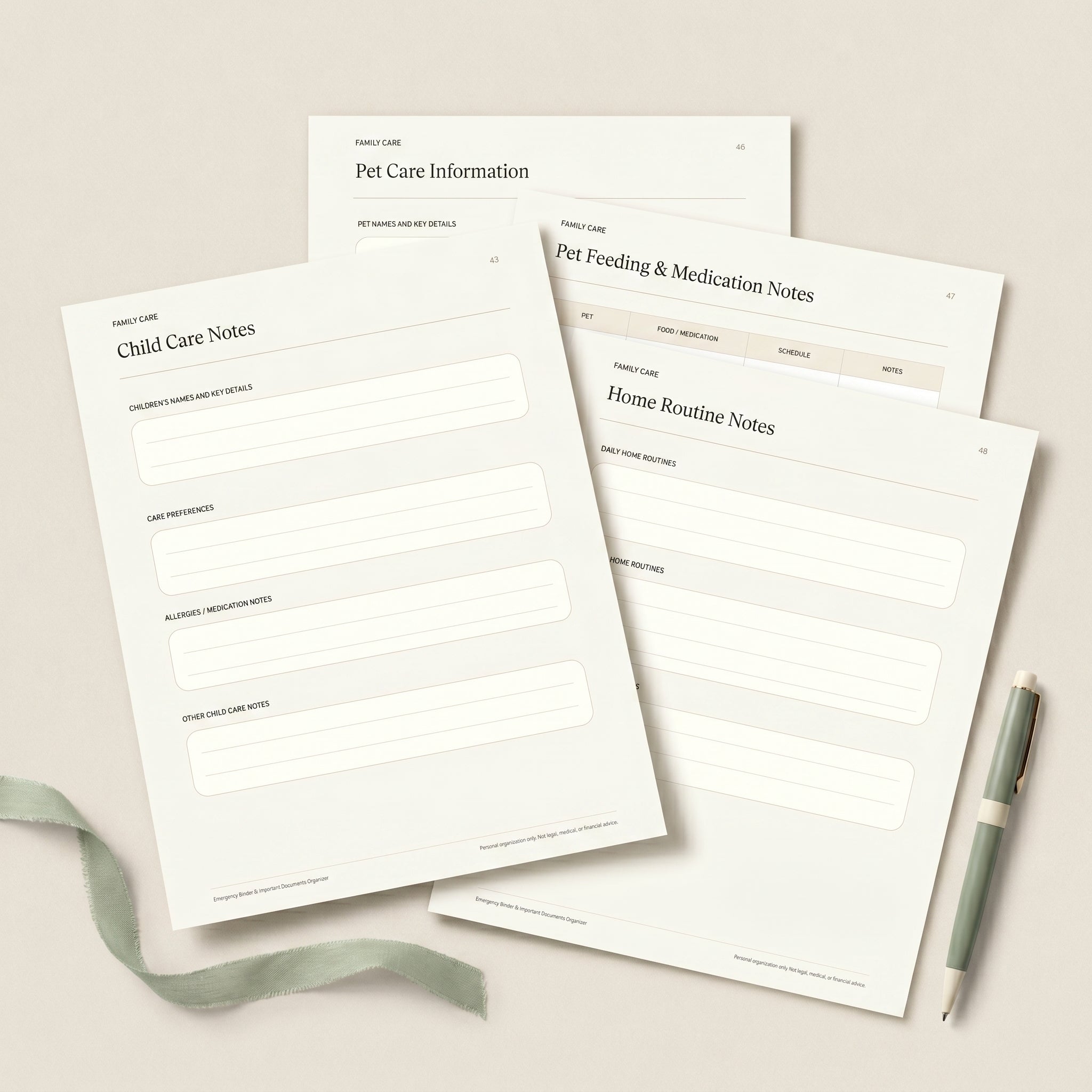 Emergency Binder & Important Documents Organizer