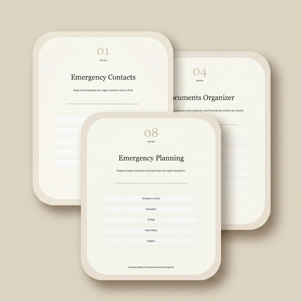 Emergency Binder & Important Documents Organizer