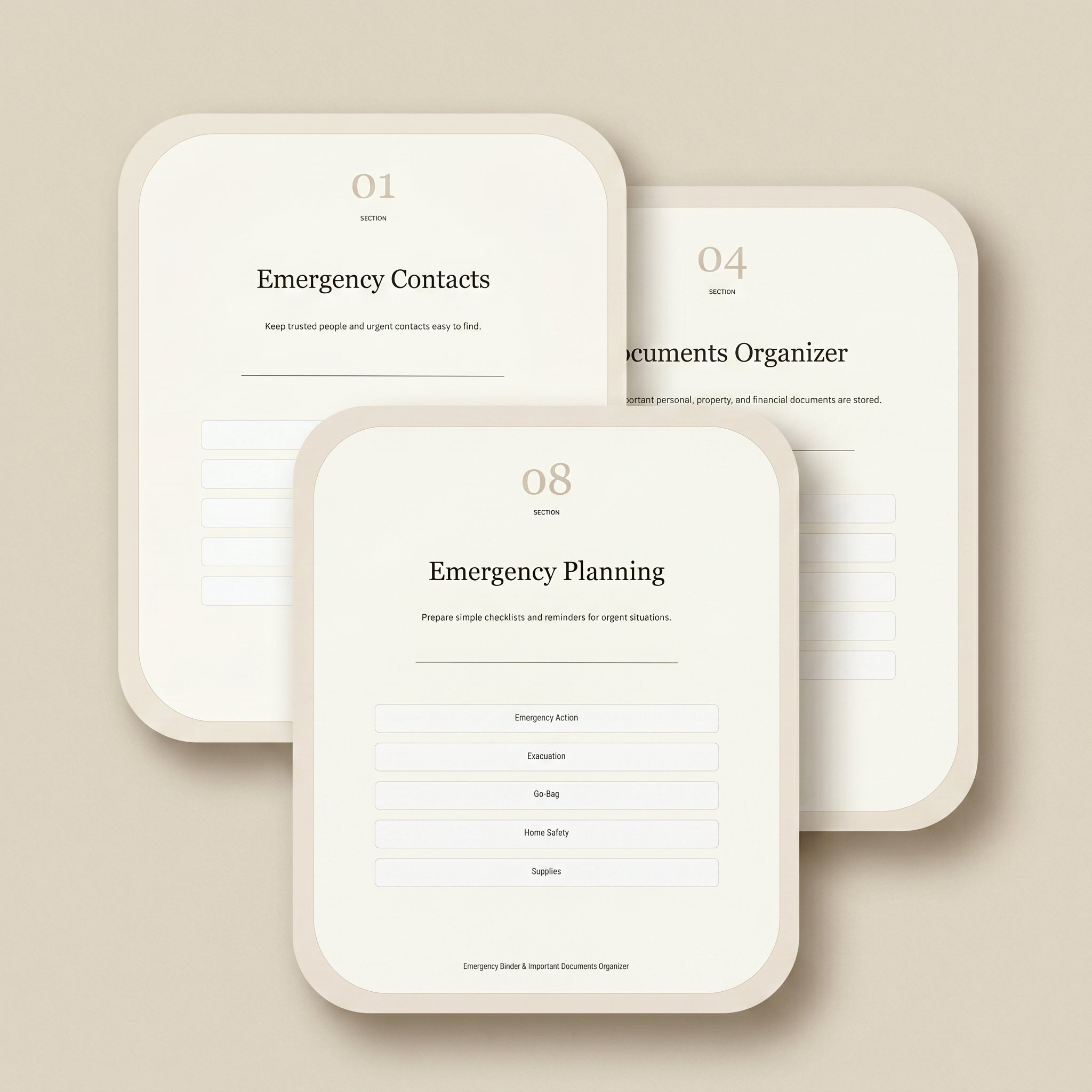 Emergency Binder & Important Documents Organizer