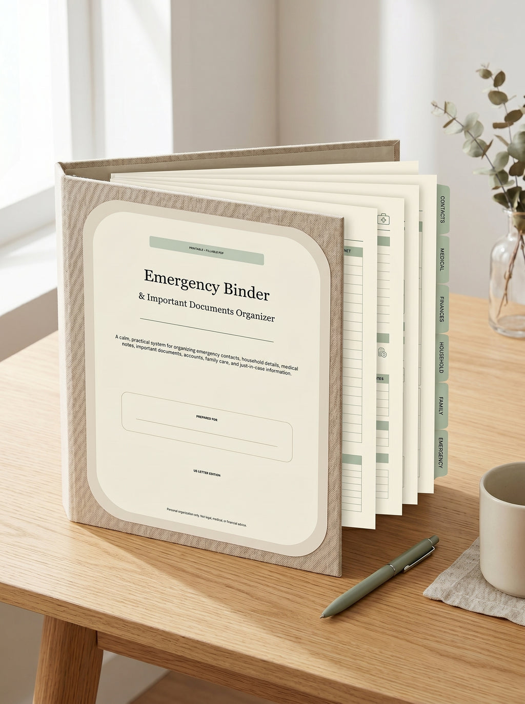Emergency Binder & Important Documents Organizer