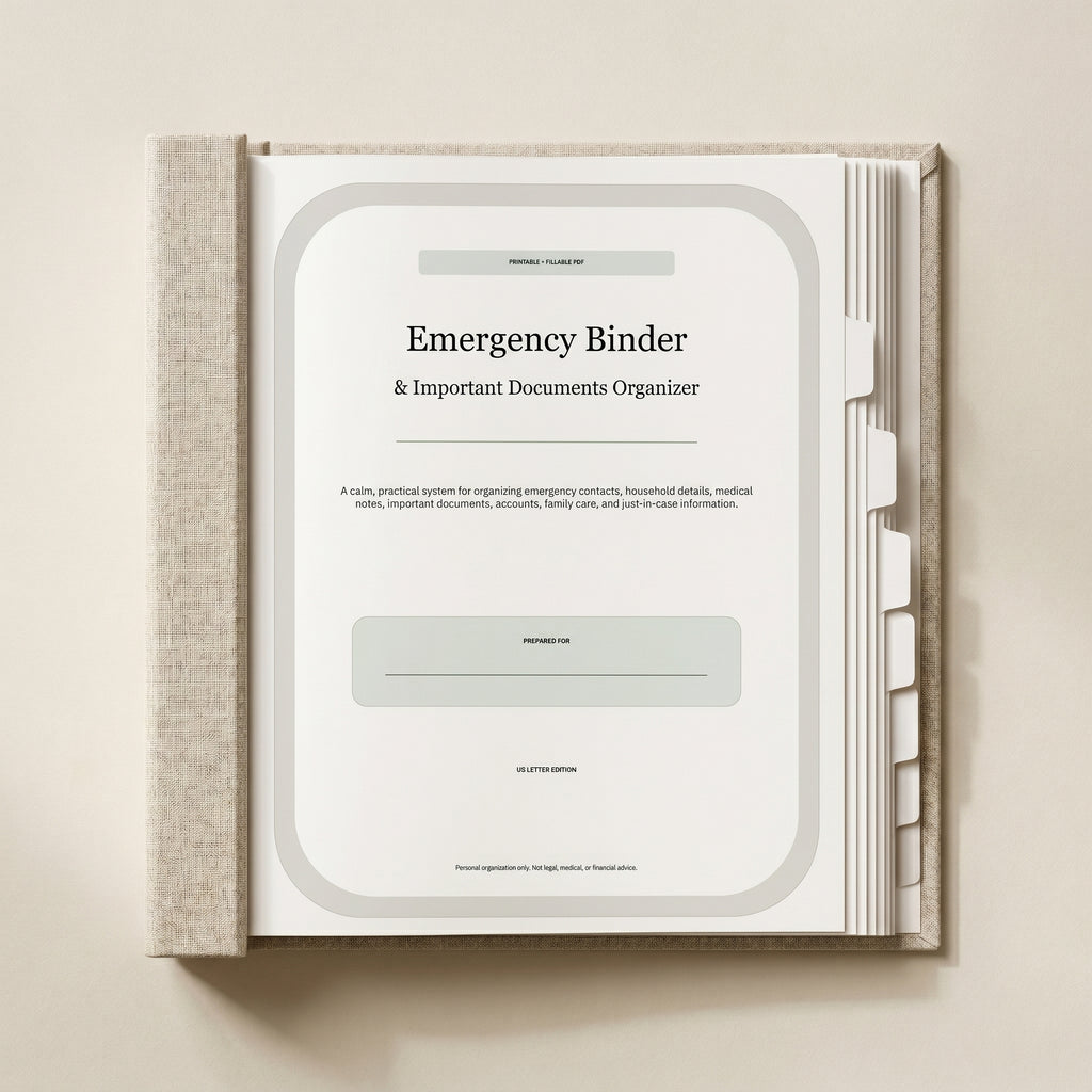 Emergency Binder & Important Documents Organizer