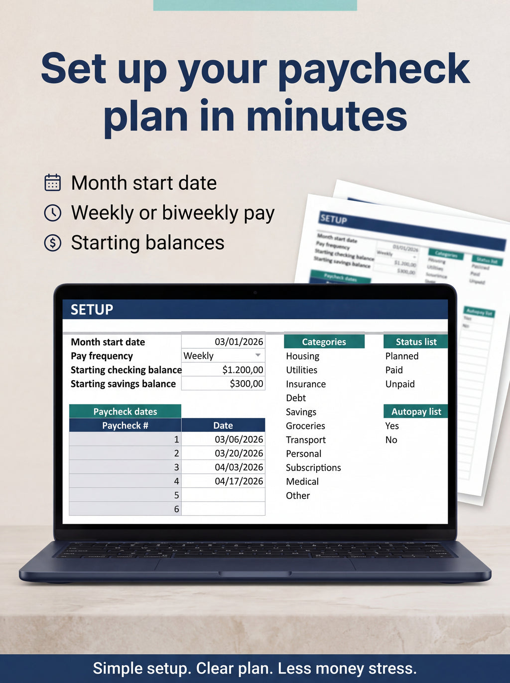 Paycheck Budget Spreadsheet