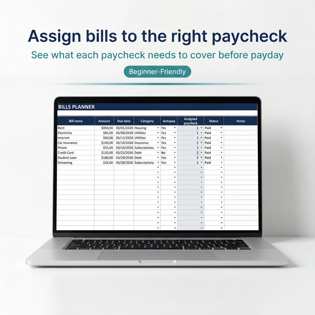 Paycheck Budget Spreadsheet