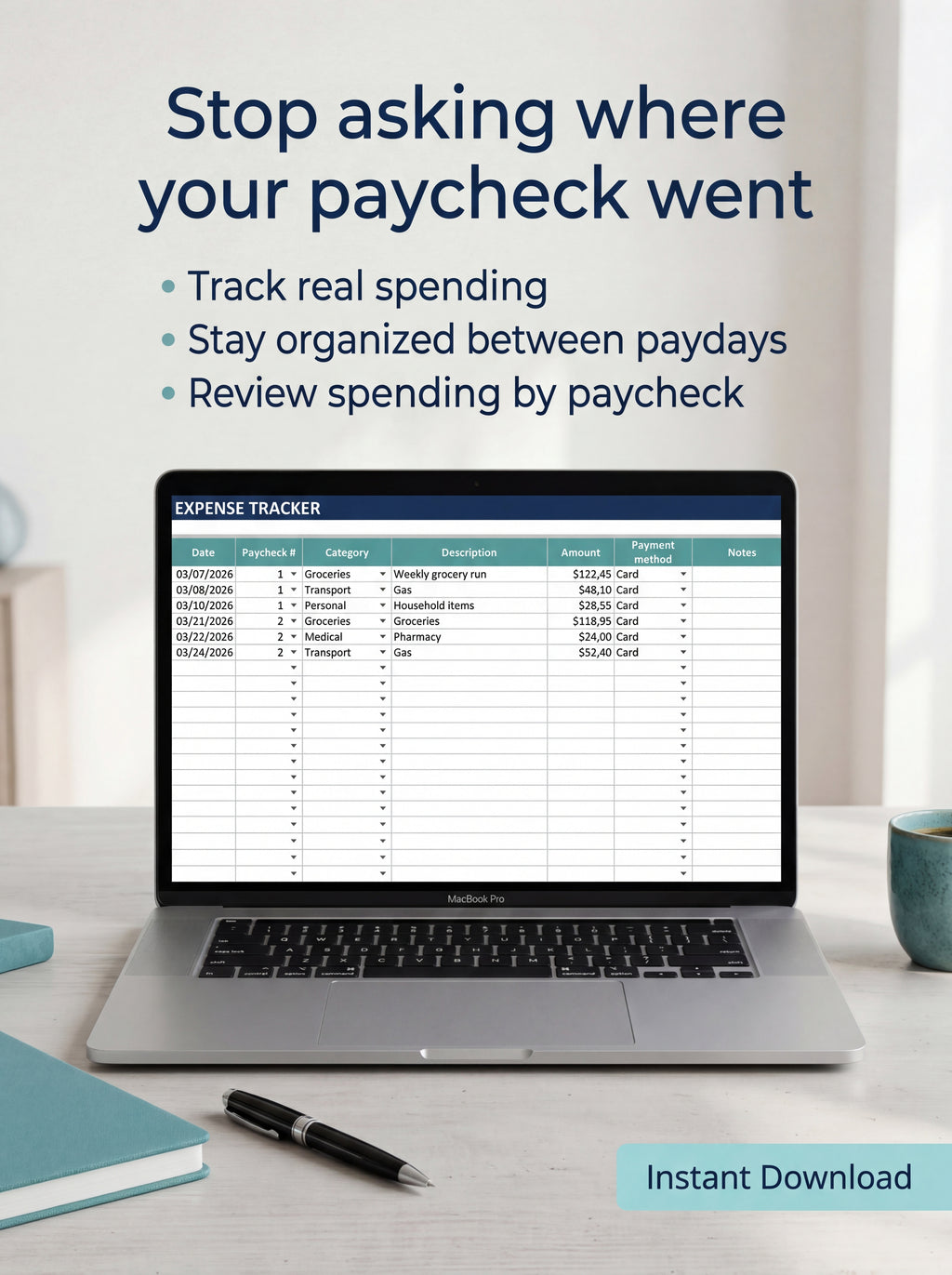Paycheck Budget Spreadsheet
