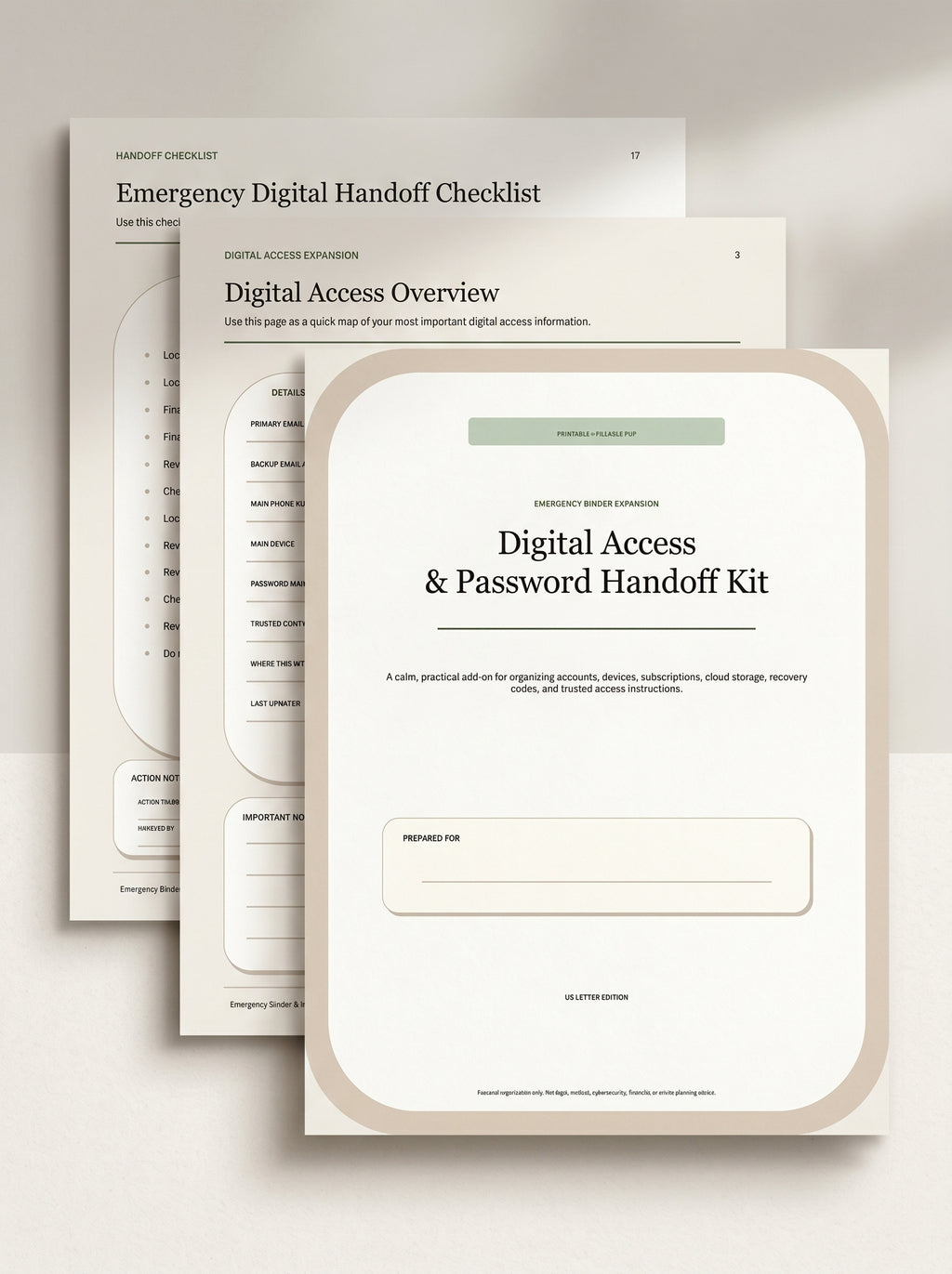 Digital Access & Password Handoff Kit
