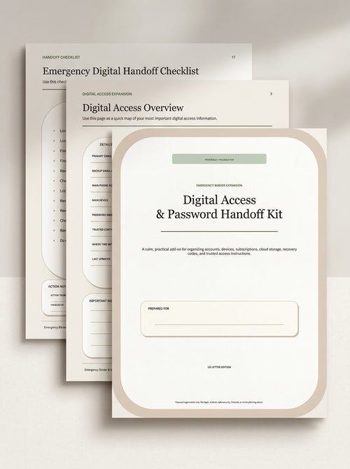 Digital Access & Password Handoff Kit