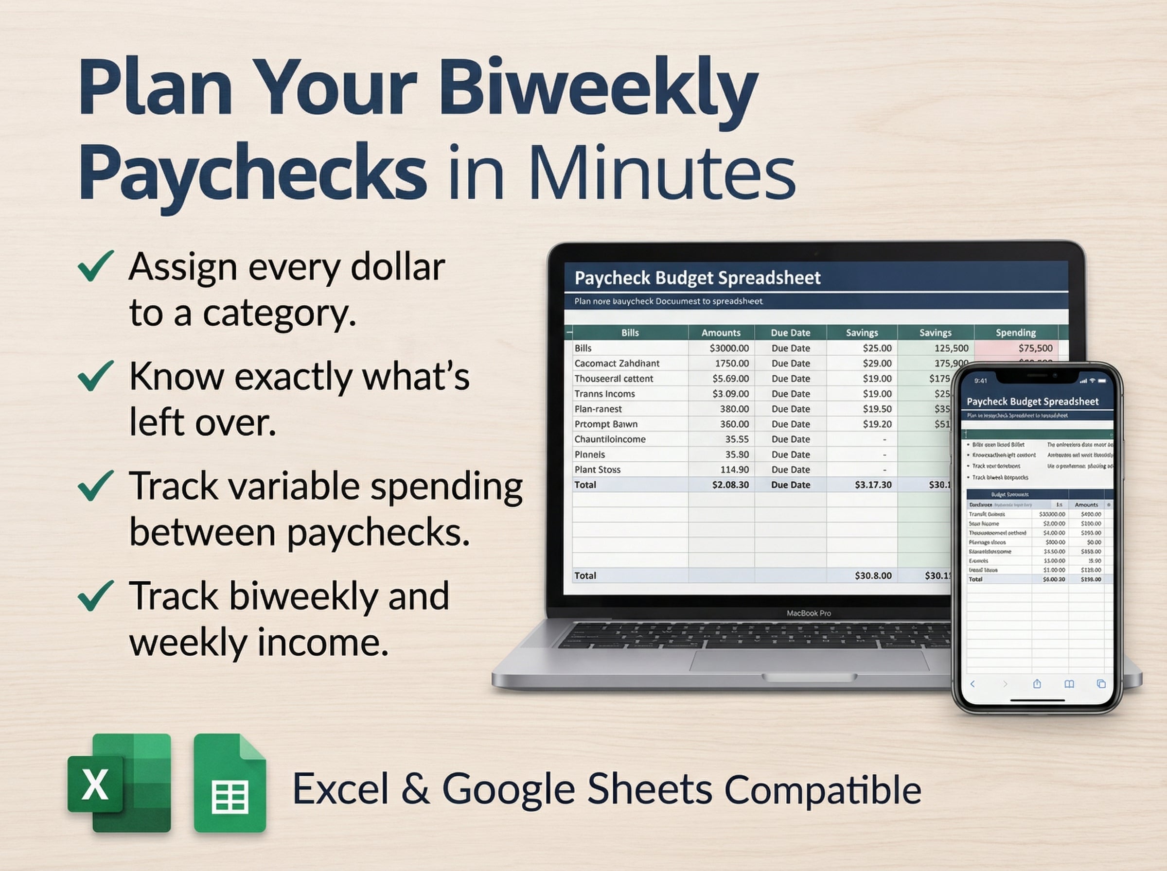 Paycheck Budget Spreadsheet