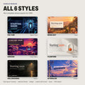 All 6 Overlay Worlds stream packs: VOLTLINE, MOSSLIGHT, SUNCADE, PLAINFORM, HOLLOW SIGNAL, AFTERGLOW